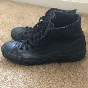 Leather converse high tops